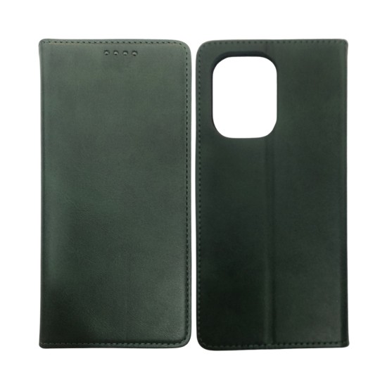 Leather Flip Cover with Internal Pocket For Xiaomi Redmi 13C/Poco C65 Green